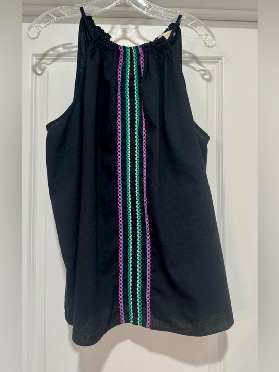 Knox Rose Tops - Knox Rose Black Tank with‎ Pink & Green Trim Size XXL EUC